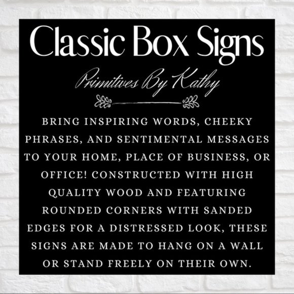 ⏳ LAST ONE! Primitives By Kathy Black & White Box Sign I Love You Rain or Shine - Picture 8 of 8